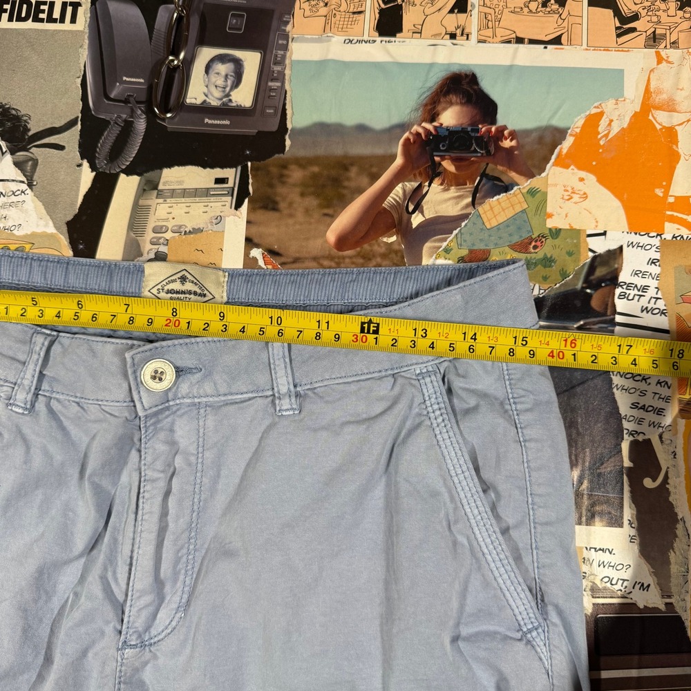St Johns Bay Womens Blue Cotton Blend Cuffed‎ Shorts Comfort Waist Size 8 - Picture 6 of 7